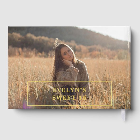 Foto Elegant Simple Sweet 16 Gastenboek (Achterkant)