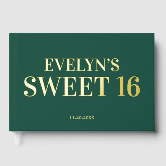 Foto Elegant Simple Sweet 16 Gastenboek (Voorkant)