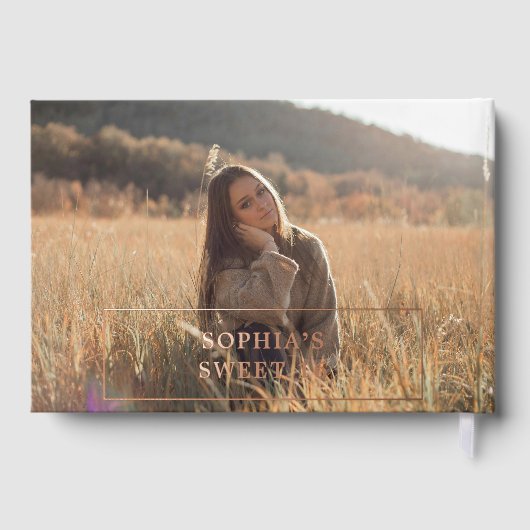 Foto Elegant Simple Sweet 16 Gastenboek (Achterkant)