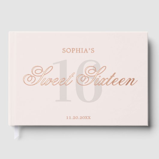 Foto Elegant Simple Sweet 16 Gastenboek (Voorkant)