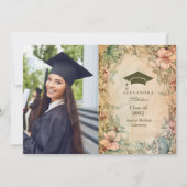Foto Elegant Spring Wildflowers Afstudeerfeest Aankondiging (Voorkant)