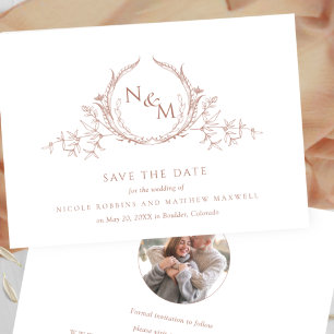 Foto: Elegant Terracotta Monogram Wedding Save The Date