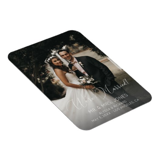 Foto Elegant Typography Wedding Vertical 3 Magneet (Rechterzijde)