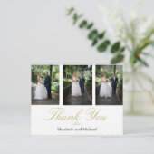 Foto Elegant Wedding Bedankt Briefkaart (Staand voorkant)