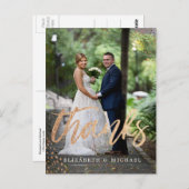 Foto Elegant Wedding Copper Gold Hartelijk dank Briefkaart (Voorkant / Achterkant)