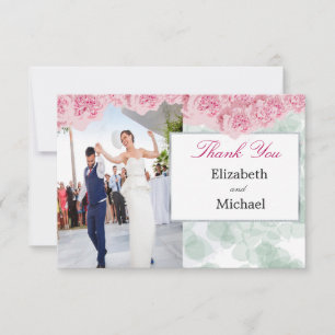 Foto Elegant Wedding Pink Hartelijk dank Briefkaar Bedankkaart