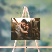 Foto Elegant Welkom Bruiloft Botanische Eenvoudig Acryl Bord (Neutraal)