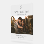 Foto Elegant Welkom Bruiloft Botanische Eenvoudig Acryl Bord