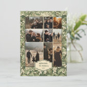 Foto Elegant White Holly Christmas Feestdagenkaart (Staand voorkant)