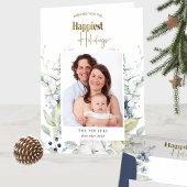 Foto, Elegant Winter Greenery, gelukkigste Feestda Feestdagen Kaart