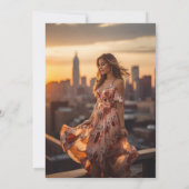 Foto Elegant Zwart Goud Celestial Afstuderen Kaart (Achterkant)