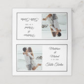 Foto  Elegant zwart tafelnummer voor het huwelijk Plaatskaartje (Buitenkant ongevouwen)