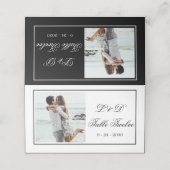 Foto Elegant Zwart Wit Trouwtafel Nummer Plaatskaartje (Buitenkant ongevouwen)