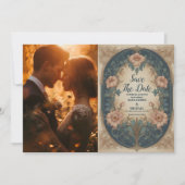 Foto Elegante Arch Art Nouveau Bruiloft Save The Date (Voorkant)