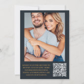 Foto Elegante Art Deco Peacocks Bruiloft Kaart (Achterkant)