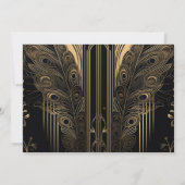 Foto Elegante Art Deco Peacocks Bruiloft Save The Date (Achterkant)