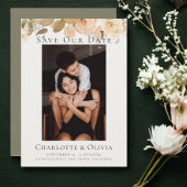 Foto Elegante Bloemen Save The Date Bruiloft