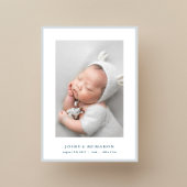 Foto Elegante Blue lijst baby Geboorte Aankondiging