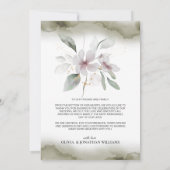 Foto Elegante Botanische Bruiloft Dank u Kaart (Achterkant)