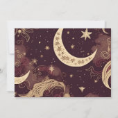 Foto Elegante Bourgogne Goud Hemelbruiloft Save The Date (Achterkant)