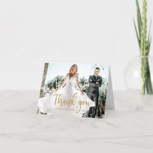 Foto Elegante Calligrafie Huwelijk Bedankt