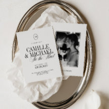 Foto Elegante Calligraphy Trouwen Uitnodiging