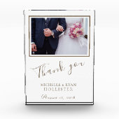 Foto Elegante Dankjewel Bruiloftsfoto Blok (Voorkant)