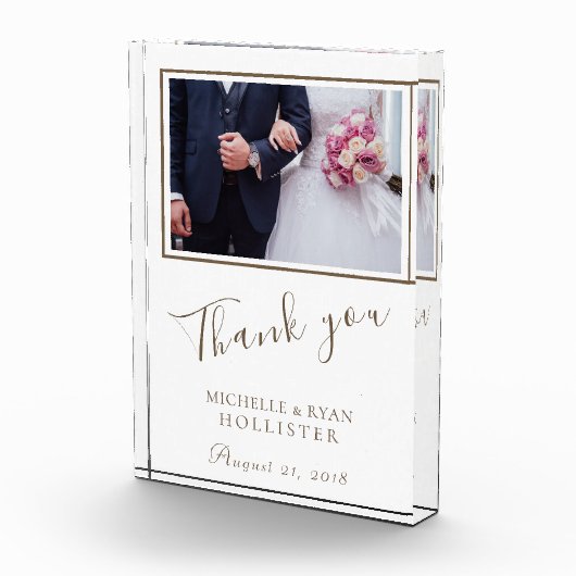 Foto Elegante Dankjewel Bruiloftsfoto Blok (Rechts)