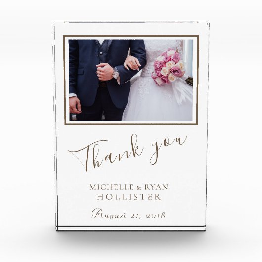 Foto Elegante Dankjewel Bruiloftsfotoblok (Voorkant)