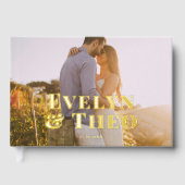 Foto Elegante eenvoudige bruiloft Gastenboek (Voorkant)