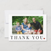 Foto elegante eenvoudige zwart-wit bedankt  (Voorkant)