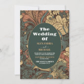 Foto Elegante Floral Art Nouveau bruiloft Kaart (Voorkant)