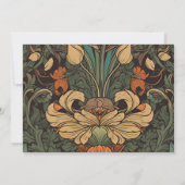 Foto Elegante Floral Art Nouveau bruiloft Save The Date (Achterkant)