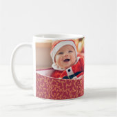 Foto Elegante Floral Baby's Eerste Kerstmis Koffiemok (Links)