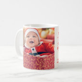 Foto Elegante Floral Baby's Eerste Kerstmis Koffiemok (Voorkant links)