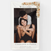 Foto Elegante Floral Welkom Bruiloft Spandoek (Verticaal)