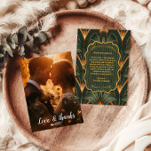 Foto Elegante Geometrische Art Deco bruiloft Bedankkaart