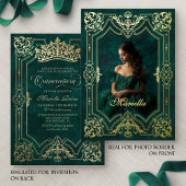 Foto Elegante Groene Kroon Tiara Royal Quinceanera Folie Uitnodiging