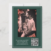 Foto Elegante Groene QR Code en RSVP Bruiloft Kaart (Achterkant)