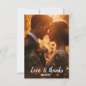 Foto Elegante Hemelse Halvemaan Bruiloft Bedankkaart (Voorkant)