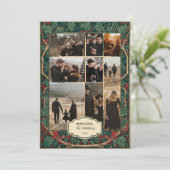 Foto Elegante  Holly Christmas Feestdagenkaart (Staand voorkant)