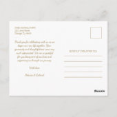 Foto Elegante kalligrafie bruiloft dank u Briefkaart (Achterkant)