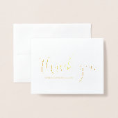 Foto Elegante kalligrafie bruiloft dank u Folie Kaarten (Voorkant met envelop)