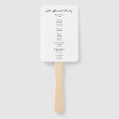 Foto Elegante kalligrafie bruiloft programma Hand  Handwaaier (Achterkant)