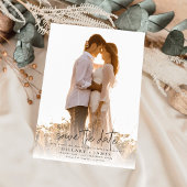 Foto Elegante Kalligrafie Bruiloft Save the Date Kaart