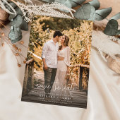 Foto Elegante Kalligrafie Bruiloft Save the Date Kaart