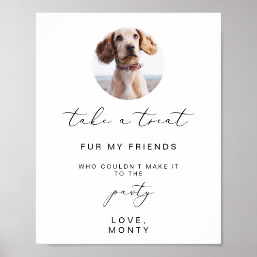 Foto Elegante Kalligrafie Pet Favor poster (Voorkant)