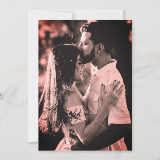 Foto Elegante kalligrafie Script bruiloft Kaart (Achterkant)