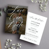 Foto elegante kalligrafie script moderne bruiloft save the date