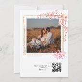 Foto Elegante Kersenbloesem QR Code Huwelijk Kaart (Achterkant)